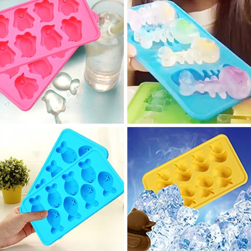 Fish Duck Penguin Fish Bones Style Ice Cube Mold Reusable DIY Homemade Ice Cube Maker Essential for Relieving Heat In Summer New