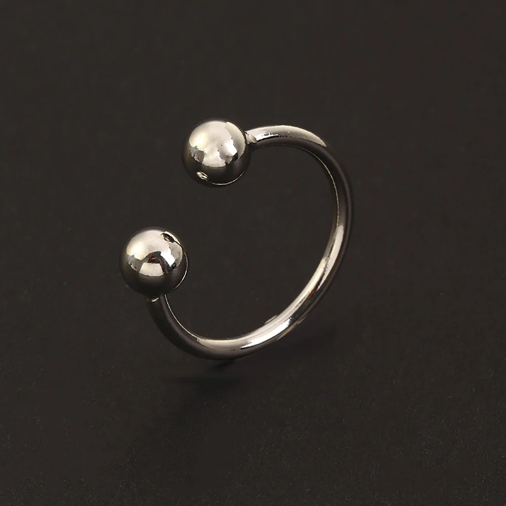 Adjustable Ring Double Ball Rings for Women Open Knuckle Joint Beads Simple Personality Punk Ring Wedding Jewerly