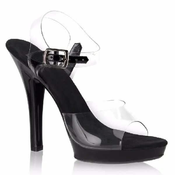 Elegant Princess Clear 13cm Open Toe High Stripper Heels Platform Exotic Shoes Sandals Pole Dance Model Wedding Sexy 5 inch