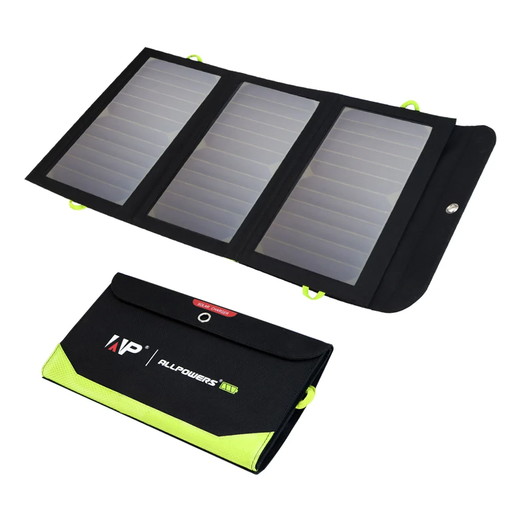ALLPOWERS солнечная панель 5V 21W Встроенная 10000mAh батарея Портативное Солнечное Зарядное устройство Водонепроницаемая солнечная батарея для
