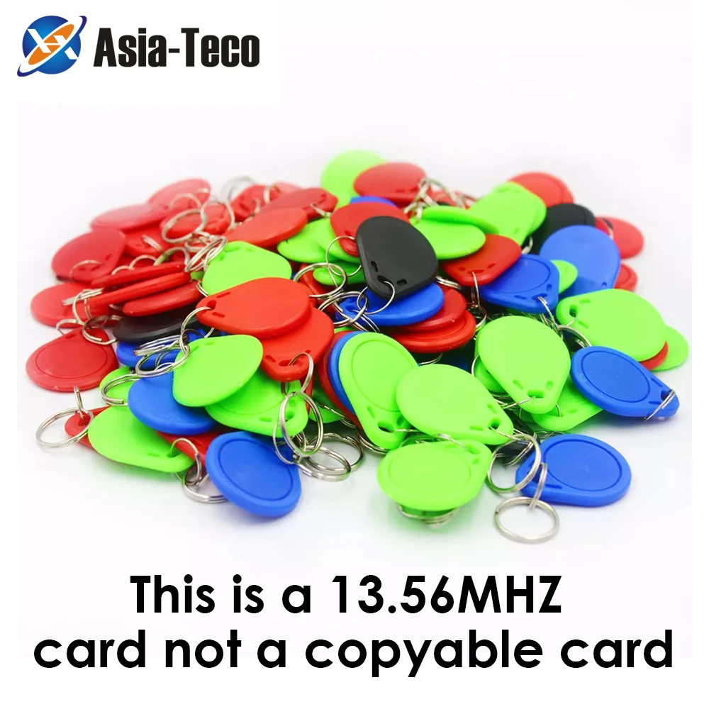 

100pcs 13.56MHz IC M1 Keyfobs Tags Access Control System Kit RFID Key Finder Card Token Attendance Keychain ABS Waterproof