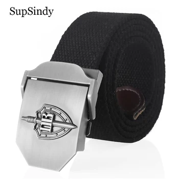 SupSindy Canvas Belt 3D Russian Border Guard Troop Metal Buckle Jeans Belts for Men CCCP Army Military Tactical Belts Male Strap