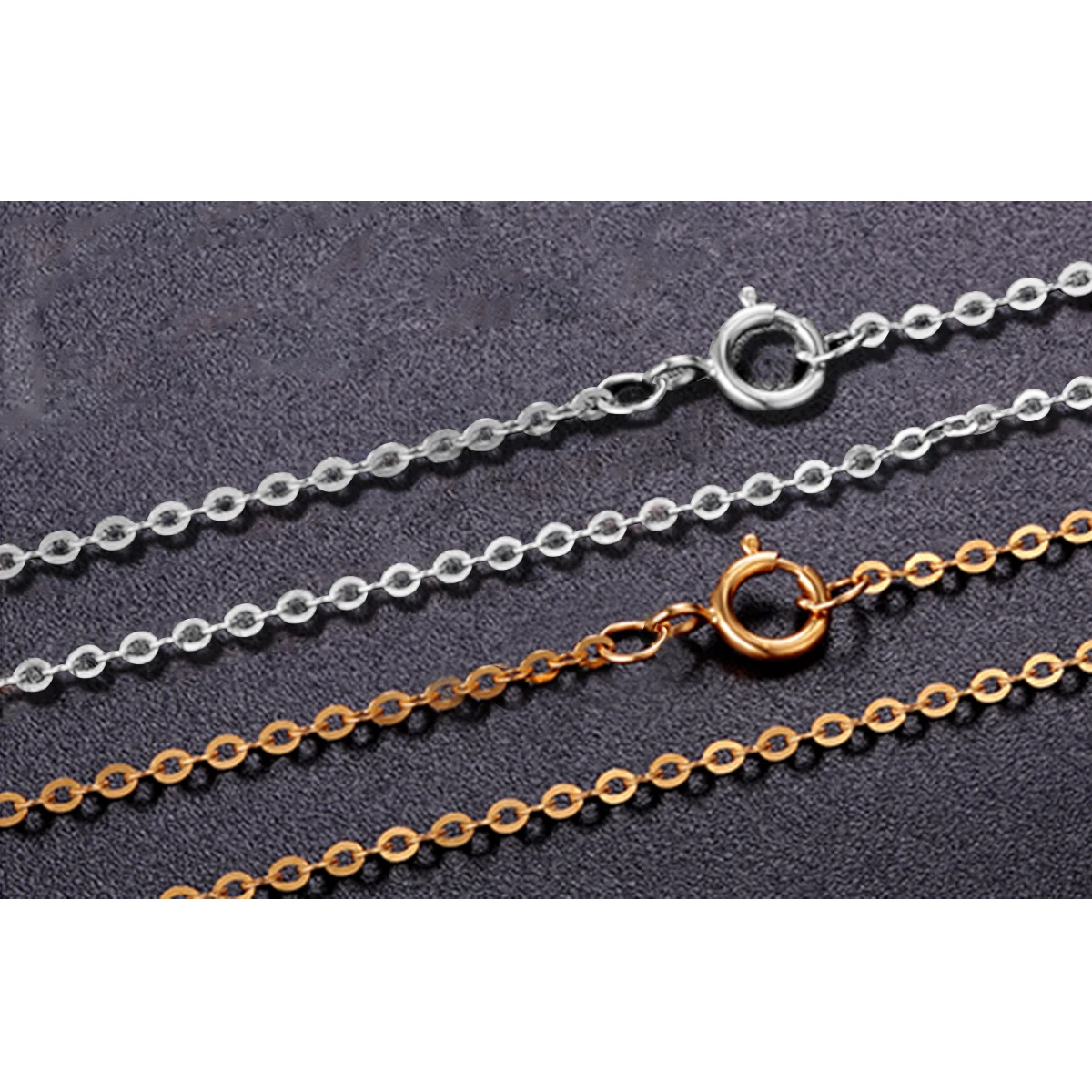 Klassische Basis-Kette 100% Echtes 925 Sterling Silber Halskette für Damen Verstellbare 45cm O-Kette für Edlen Schmuck Modischer Anhänger – Detail 5