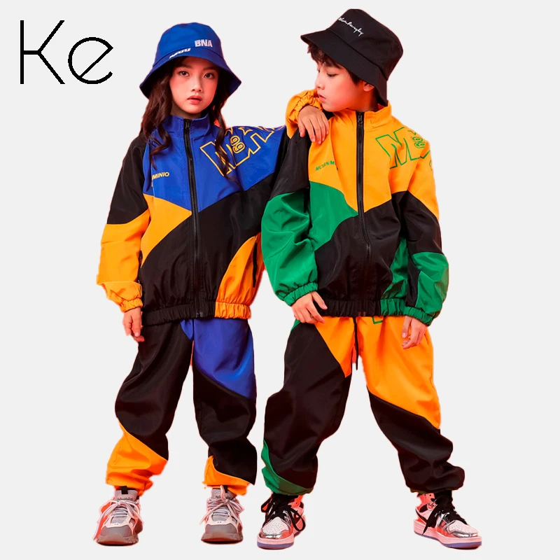 

KE211K Children's hip-hop suit boys hip-hop tide autumn clothes hiphop sport set clothes female handsome children's tracksuit