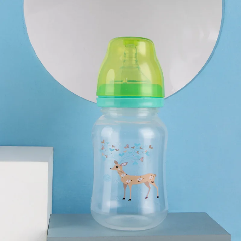 240mL Newborn Baby Bottle PP Plastic Standard Caliber Baby Feeder Boy Girl Water Bottle Drinking Water Breast-like Feeling