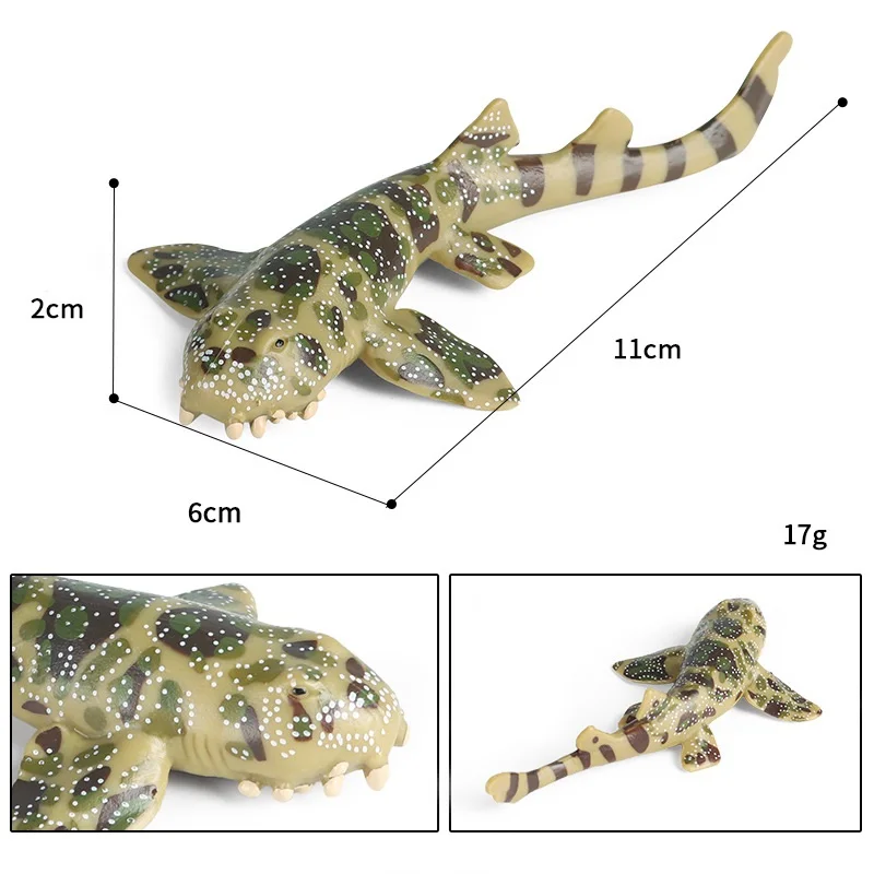 Simulation Marine Animal Model Toy Striped Bamboo Shark Leopard Shark PVC Animals Action Figures Toys Children's Christmas Gift