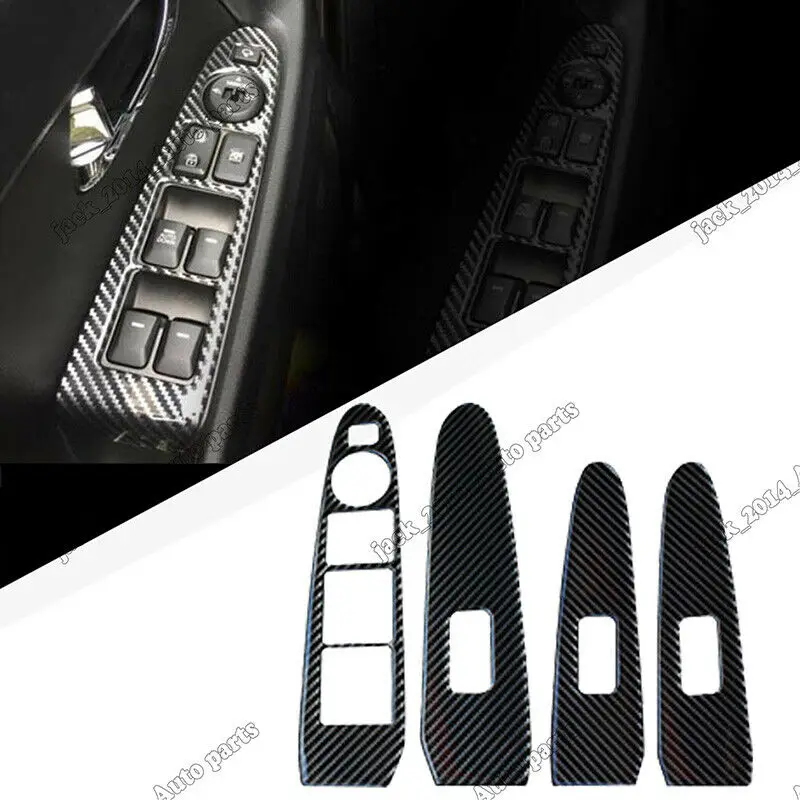 Real Carbon fiber window lift sequin panel For Kia Sportage R 2011 2012 2013 2014 2015