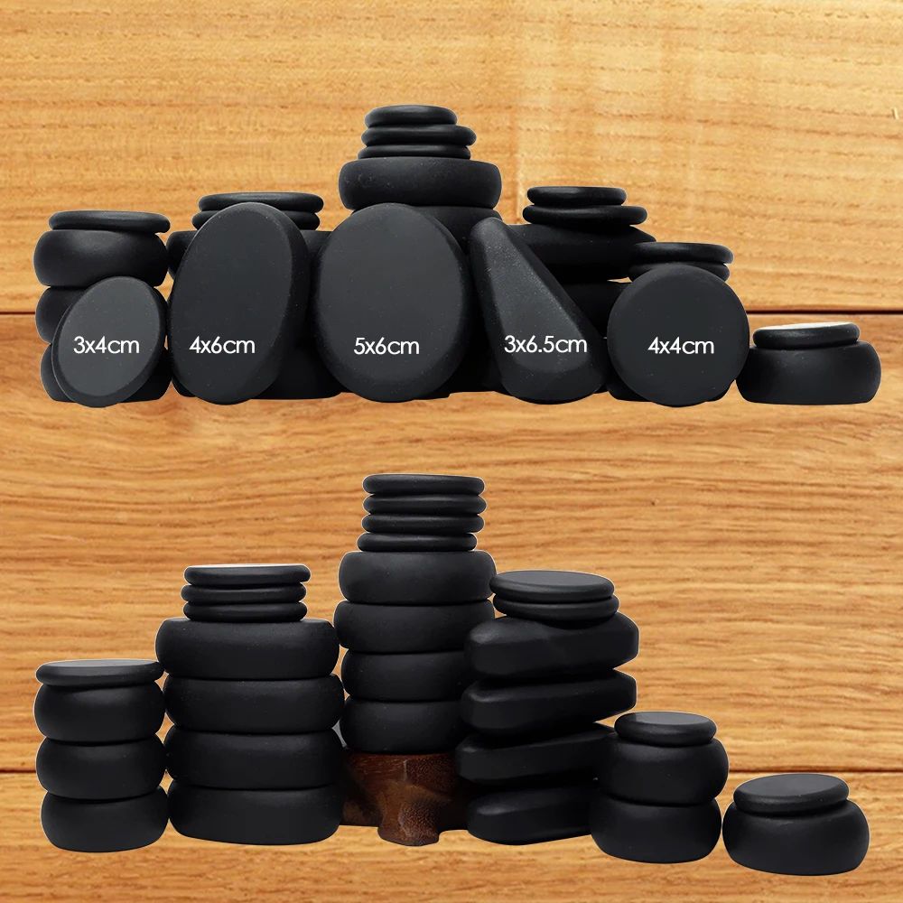 Tontin 30pcs/set Hot Stone Massage Set spa massaging stones massager care jade basalt stone beauty salon health care lava rosh