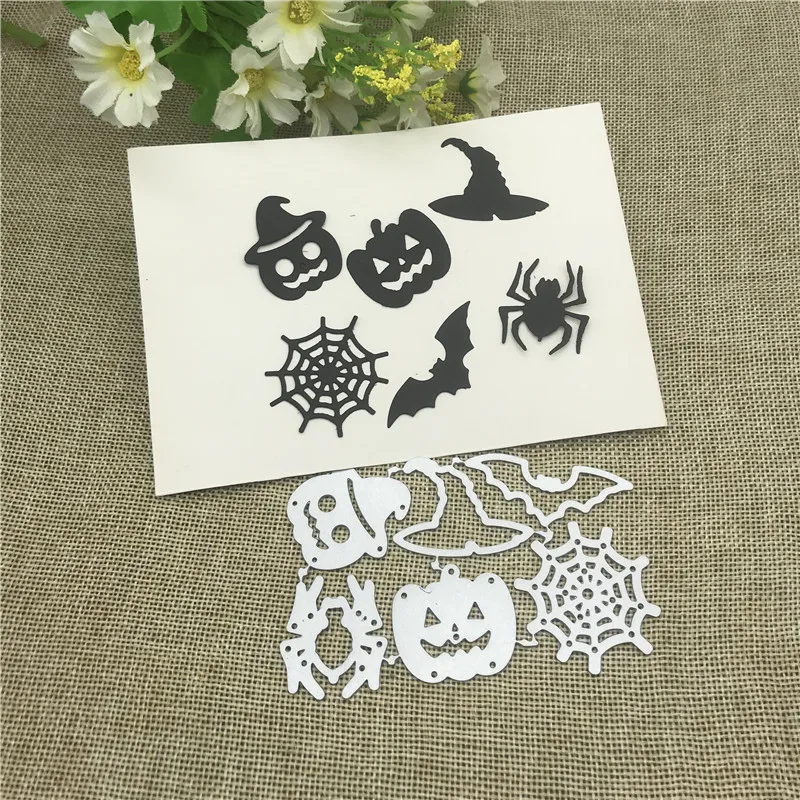 Halloween Spider Pump metal cutting dies  mold Round hole label tag Scrapbook paper craft knife mould blade punch stencils dies