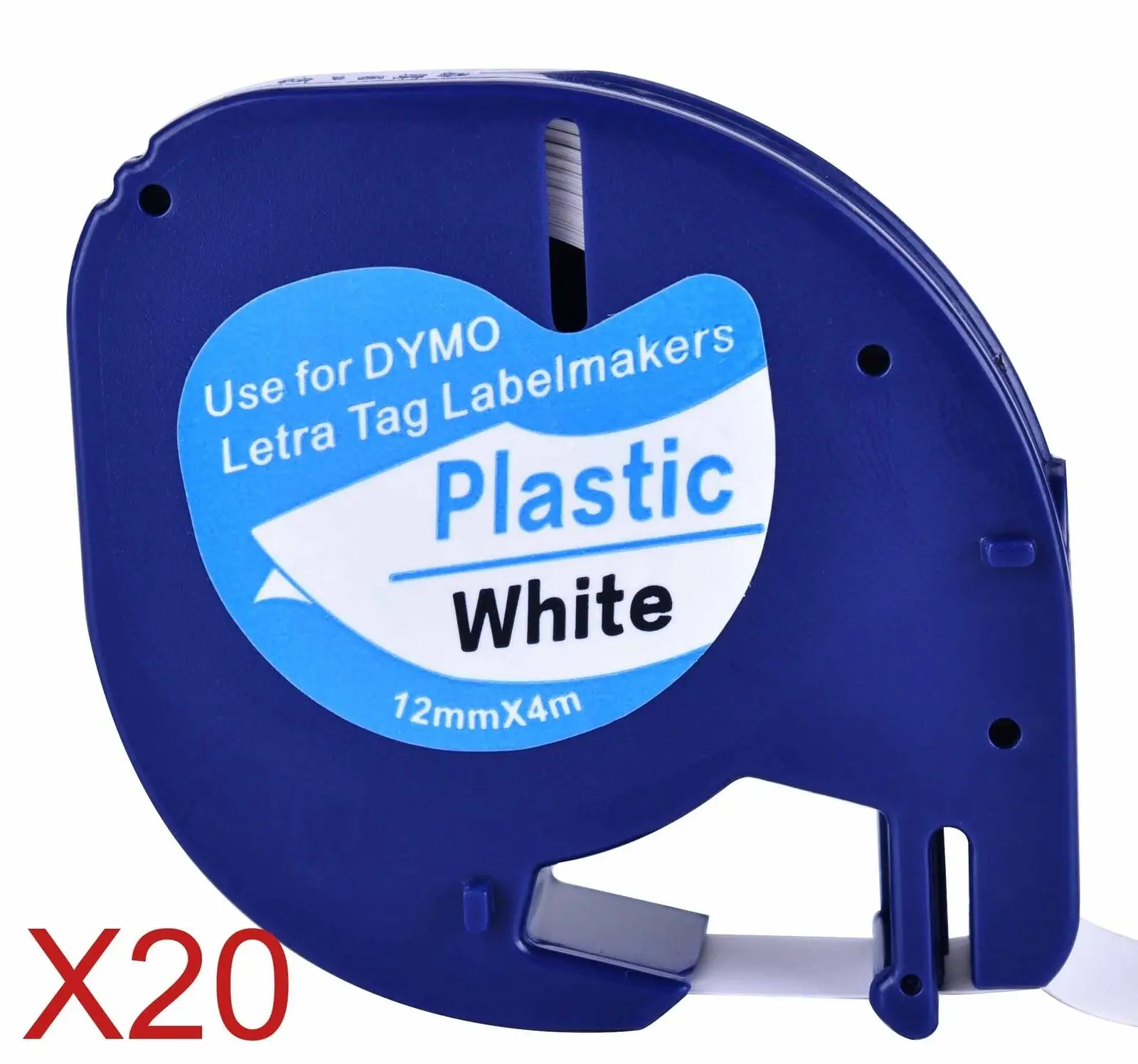 20 Label Tape for Dymo LetraTag LT-100H, LT-100T, LT-110T, QX 50, XR, XM, 2000,