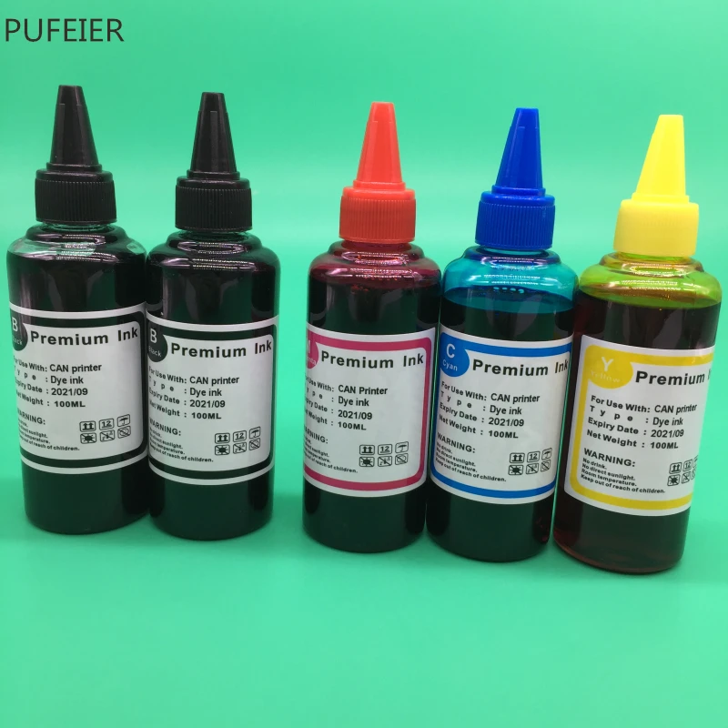 5 Bottles PGI-570 CLI-571 PGI570 571 Dye Based Ink Kit For Canon PIXMA MG5750 MG5751 MG5752 MG5753 MG6850 MG6851 MG6852 MG6853