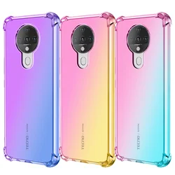 Transparent Rainbow Gradient Phone Case For Techno Spark 6 Go 5 4 Case Airab Shockproof Back Cover For Techno Camon 12 15 Capa