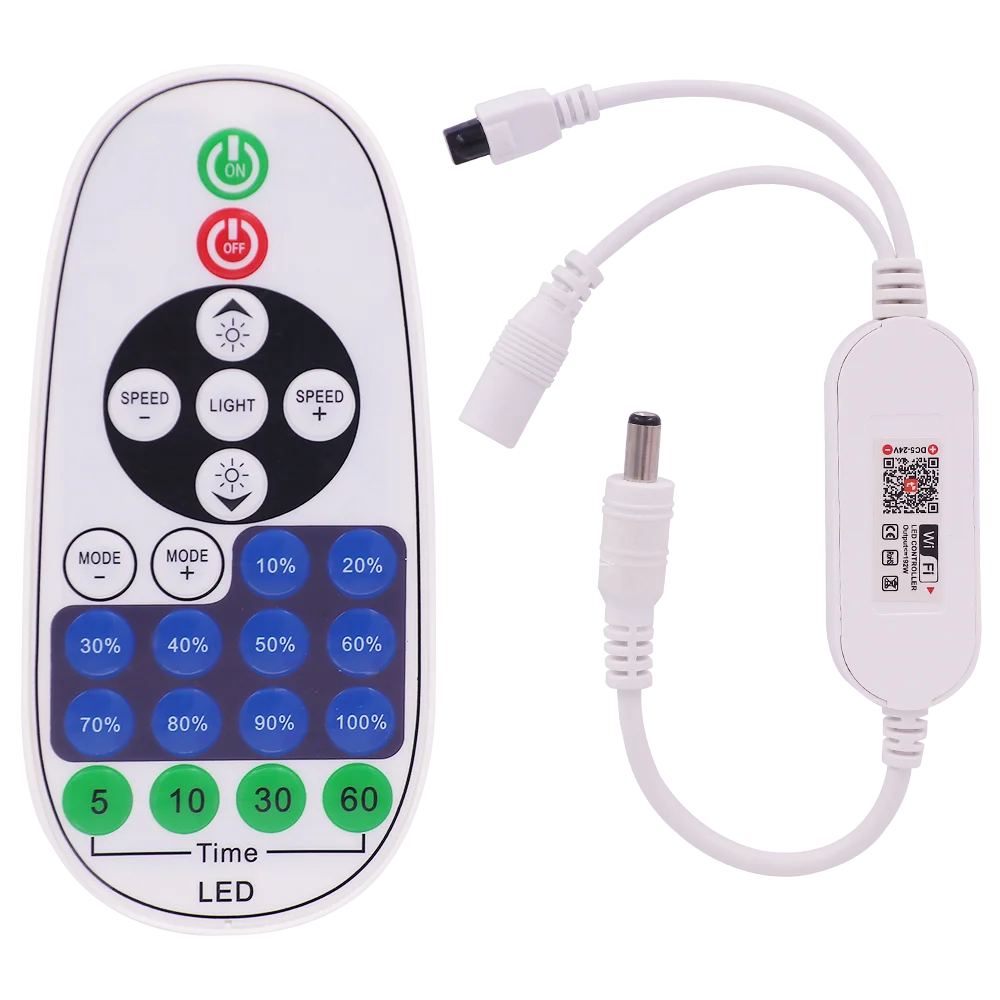 DC12-24V Led Wifi Controller With IR 23Key Remote Control Wireless Tuya WiFi Controller for 2835 5050 LED Strip Light /Module