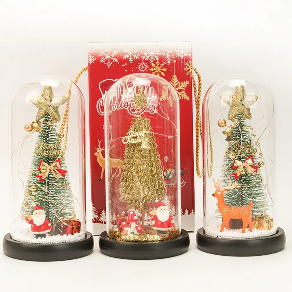 Albero di natale copertura in vetro LED luce sfera di cristallo regalo di natale copertura in vetro decorazioni natalizie per la casa
