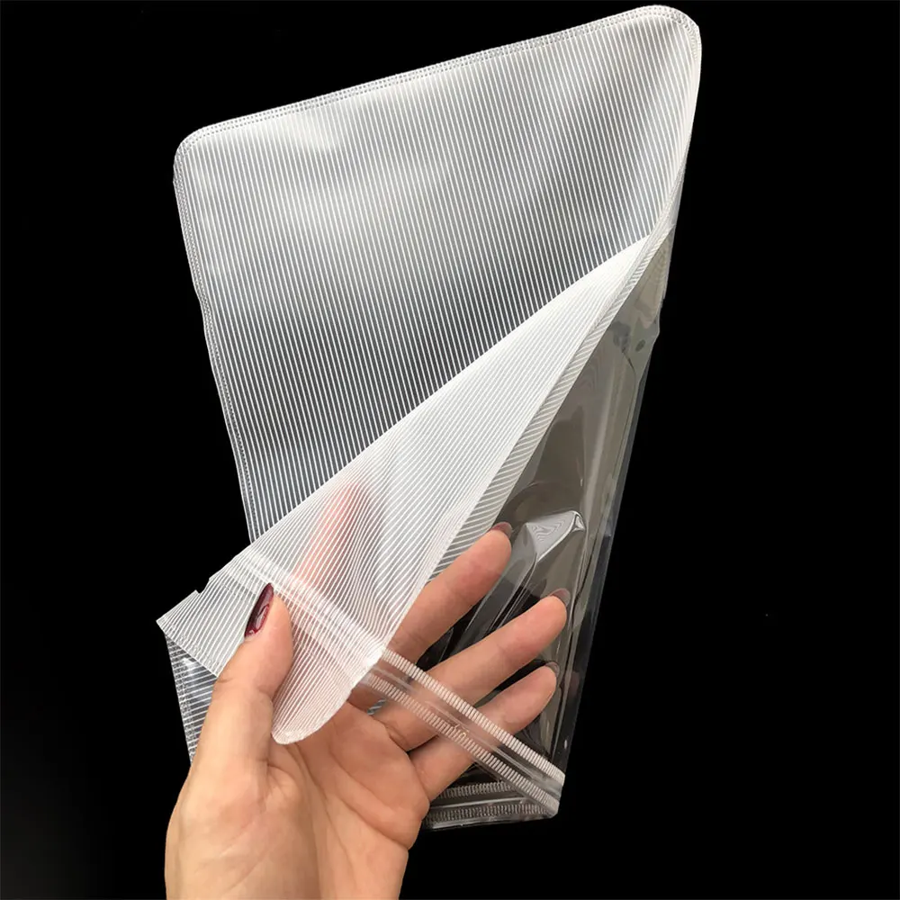 Plastic Ziplock Bags for Phone Case,PP Package Bag,Clear and Frosted White Print Pouch,USB Cable Storage Bag with Butterfly Hole