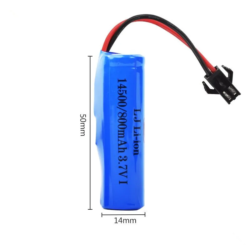 Batería recargable para juguetes a control remoto, pila de 3,7 V, 800mAh, 14500 v para C2 D828, helicóptero, coche, Baot, tanque, pistola, camión, tren, motocicletas