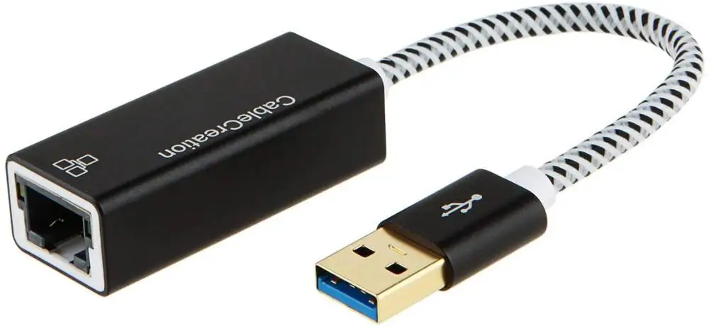 

Адаптер Ethernet USB 3,0, позолоченный USB к RJ45 10/100 / 1000 Мбит/с, гигабитная сеть для Windows, Mac, macOS, Linux, алюминий