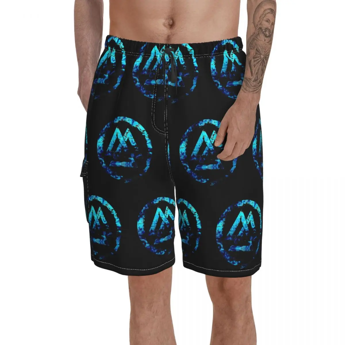 Beach Vikings Valknut Symbol Vikings G  Vikings,Bonnet, Floki Breathable Quick Dry Funny Geek Male Shorts