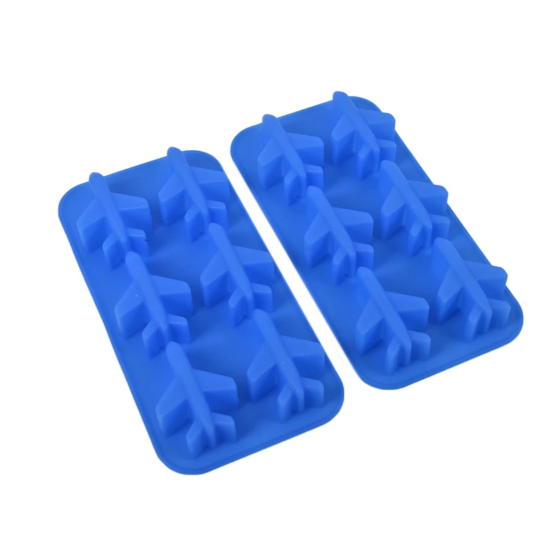 Ice Cube Tray Pudding Mold 3D Aircraft Silicone 6-Cavity DIY Ice Maker Household Use Cream Tools