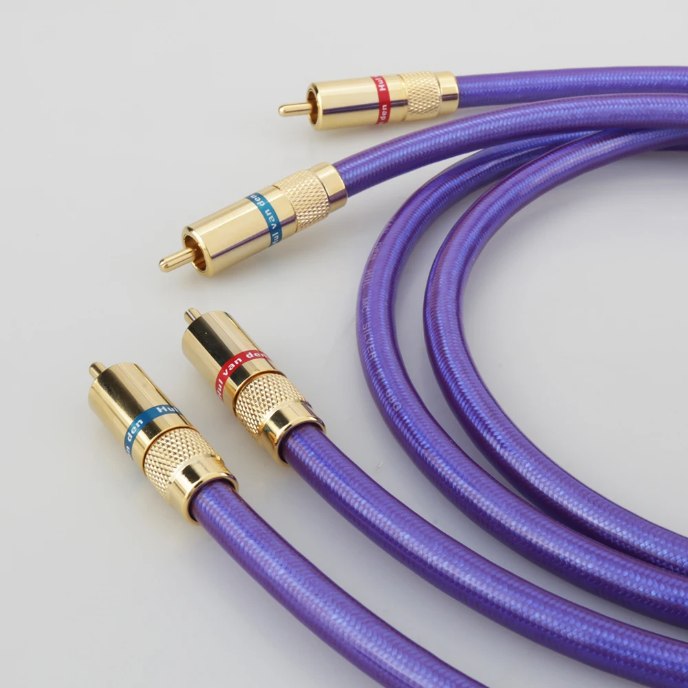 زوج فان دن Hul MC-SILVER ذلك 65 RCA الصوت ربط كابل مع مطلية بالذهب سدادة RCA جديد