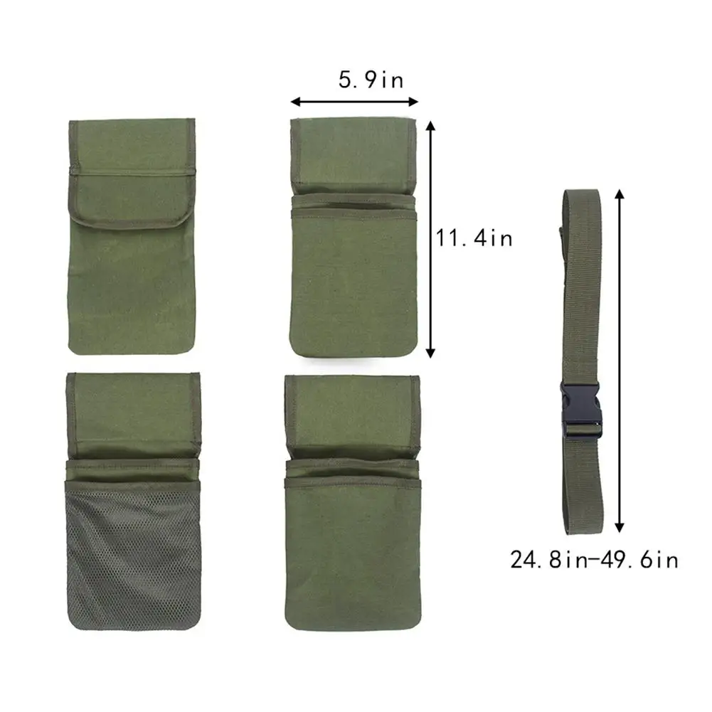 High Quality Multi-purpose Canvas Hardware Mechanics Garden Tool Bag Large Capacity Utility Waist Pocket Tool Pouch With Belt