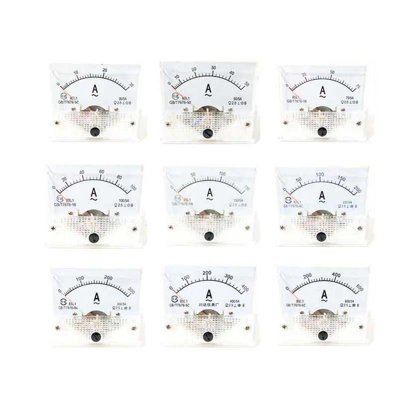 85L1-A Analog Panel Ammeter Gauge Ampere Current Meter Pointer AC Ammeter 1A 2A 3A 5A 30/5 50/5 100/5 75/5