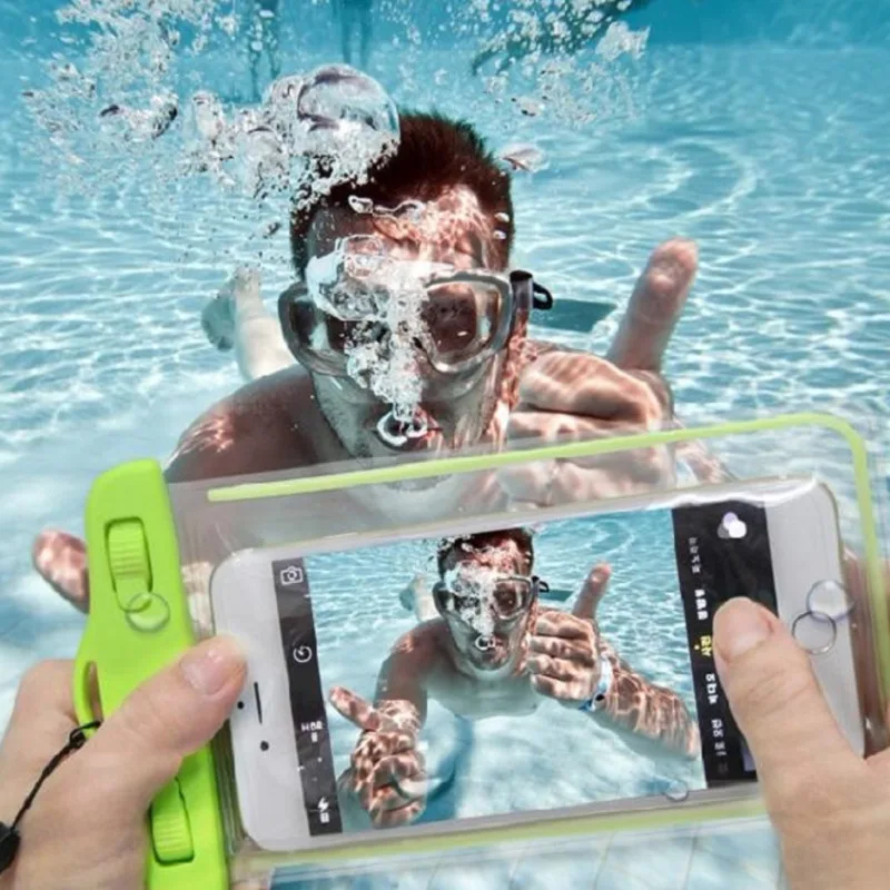 Portable Waterproof Phone Pouch 6 Inch PVC Clear Phone Waterproof Bag For Water Games Beach Diving Surfing Skiing Swimming