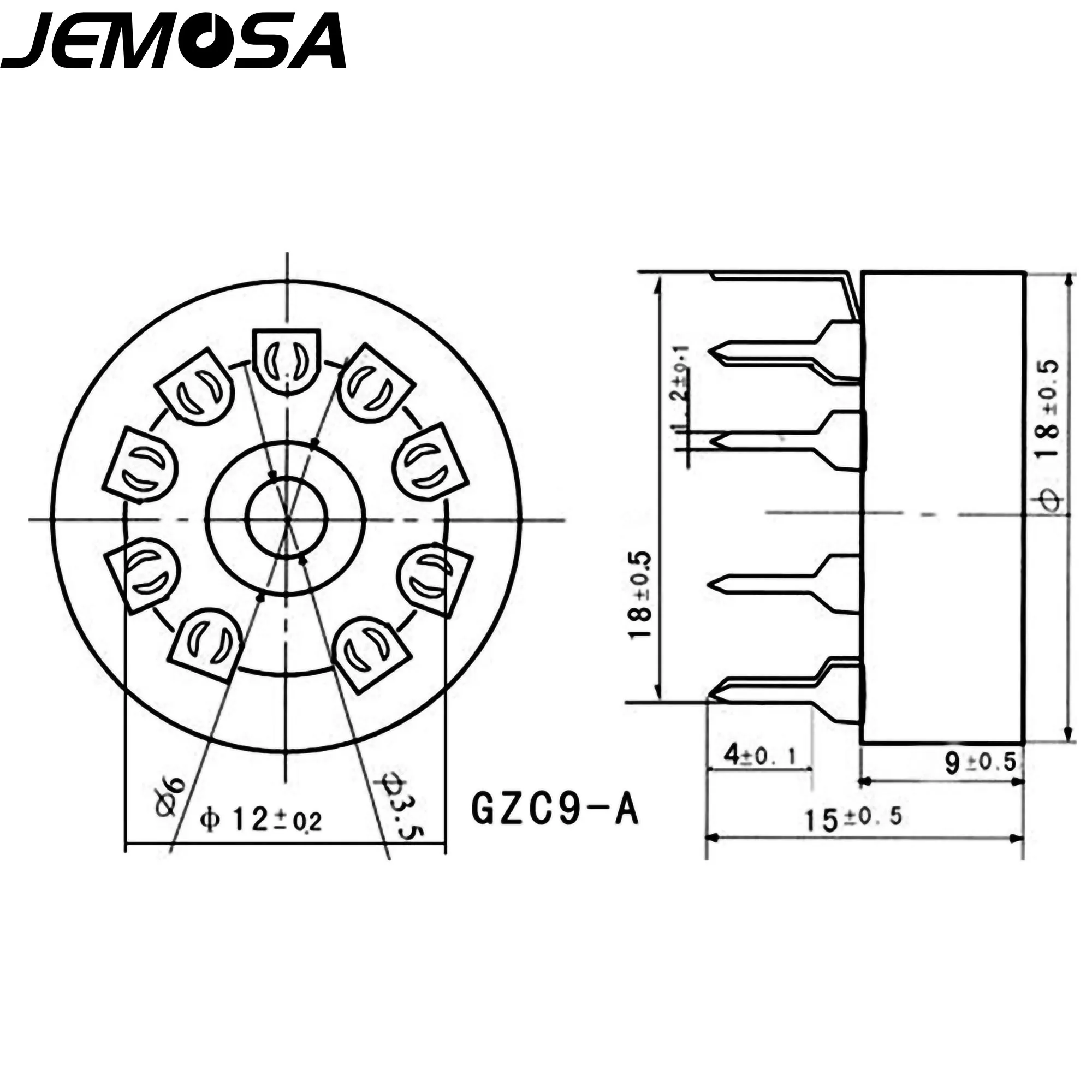 9Pin gniazdo do montażu PCB B9A ceramiczny zawór gniazdo dla 12AX7 12AU7 ECC82 5670 E88CC ECC83 wzmacniacz lampy elektronowej Audio w stylu Vintage