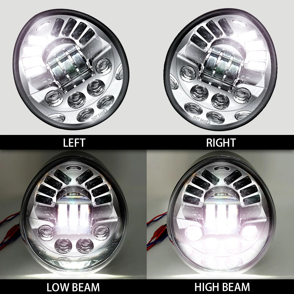 

For V Rod VRSCF VRSC VRSCR 2002-2017 60W Vrod LED Front Headlight HI/Low Beam Motorcycle Headlamp