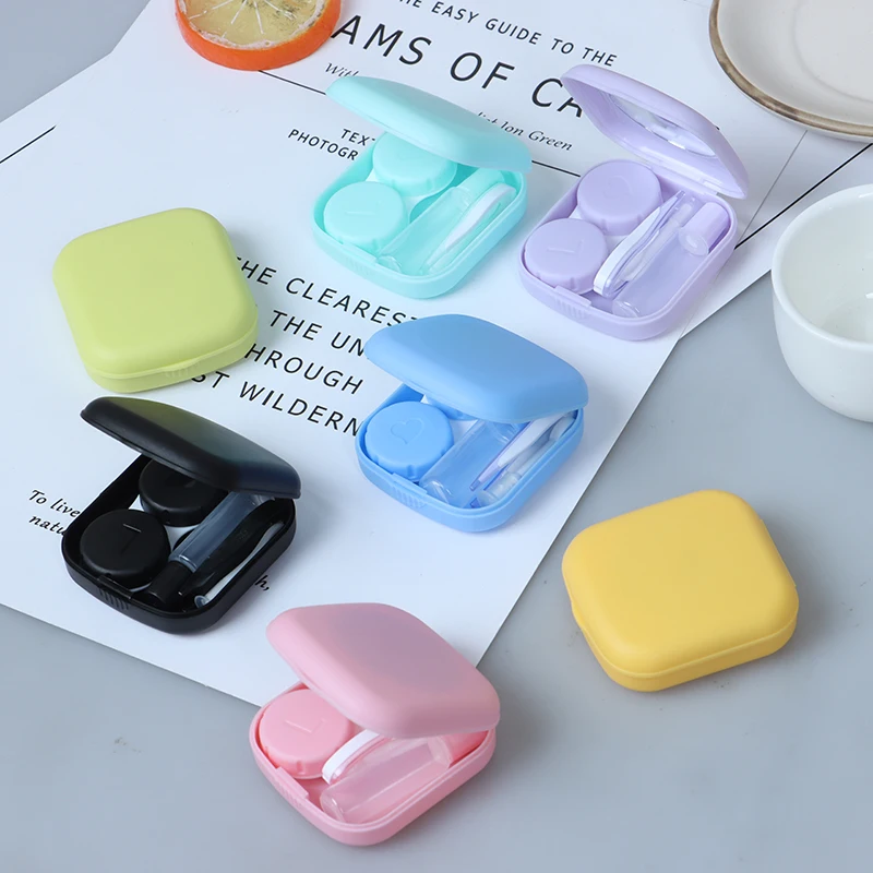 1PC Cute Pocket Portable Mini Contact Lens Case Easy Carry Make up beauty pupil storage box Mirror Container Travel Kit