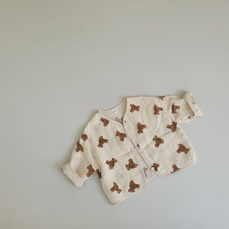 Newborn Baby Boy Girl Cotton Linen Cardigan Infant Toddler Coat Child Breathable Jacket Summer Spring Autumn Baby Clothes 0-3Y image 3