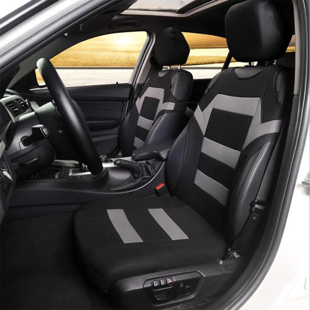 

2 Pieces Set Universal Car Seat Covers Mesh Sponge Interior Accessories T Shirt Design Front Car Seat Cover For Car/Truck/Van