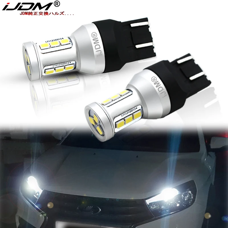 

iJDM 2pcs T20 7440 W21W 7441 7443 7444 W21/5W LED Bulbs for LADA Dimension Lights Bulbs Super Bright White Amber Red DC12-24V