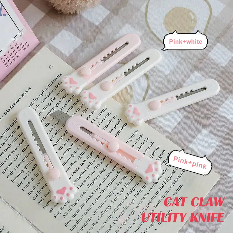 Creative Mini Portable DIY Cute Cat Claw Art Knife Tools School Students\' Art Supplies Stationery Paper Wallpaper Knife Tools