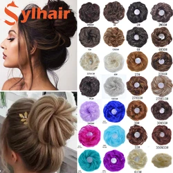 Włosy Chignon pączek syntetyczny kok puszysty Tousled Messy Ponytails peruka z lokami gumką dla kobiet