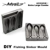 Adygil DIY 낚시 도미 싱커 몰드, ADSNSM, 초대형 콤보 도미 싱커, 453g, 566g, 850g, 3 캐비티 4