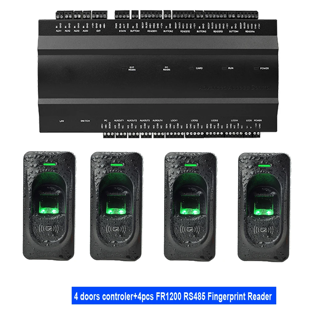 

IP-based Tcp/Ip Access Control Board RS485 Communication with 125Khz FR1200 waterproof RS485 Fingerprint reader