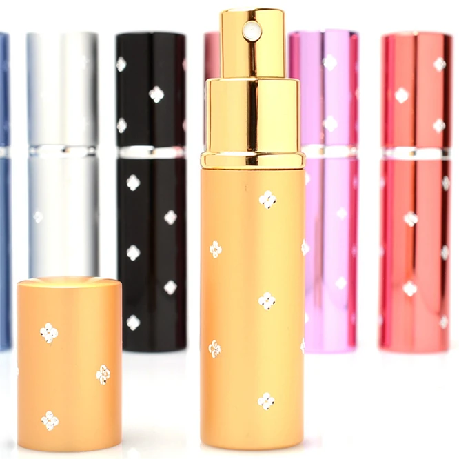 

5pcs 10ml Creative pattern aluminum perfume bottle cosmetic spray bottle portable empty bottle travel sub-bottle liner glass