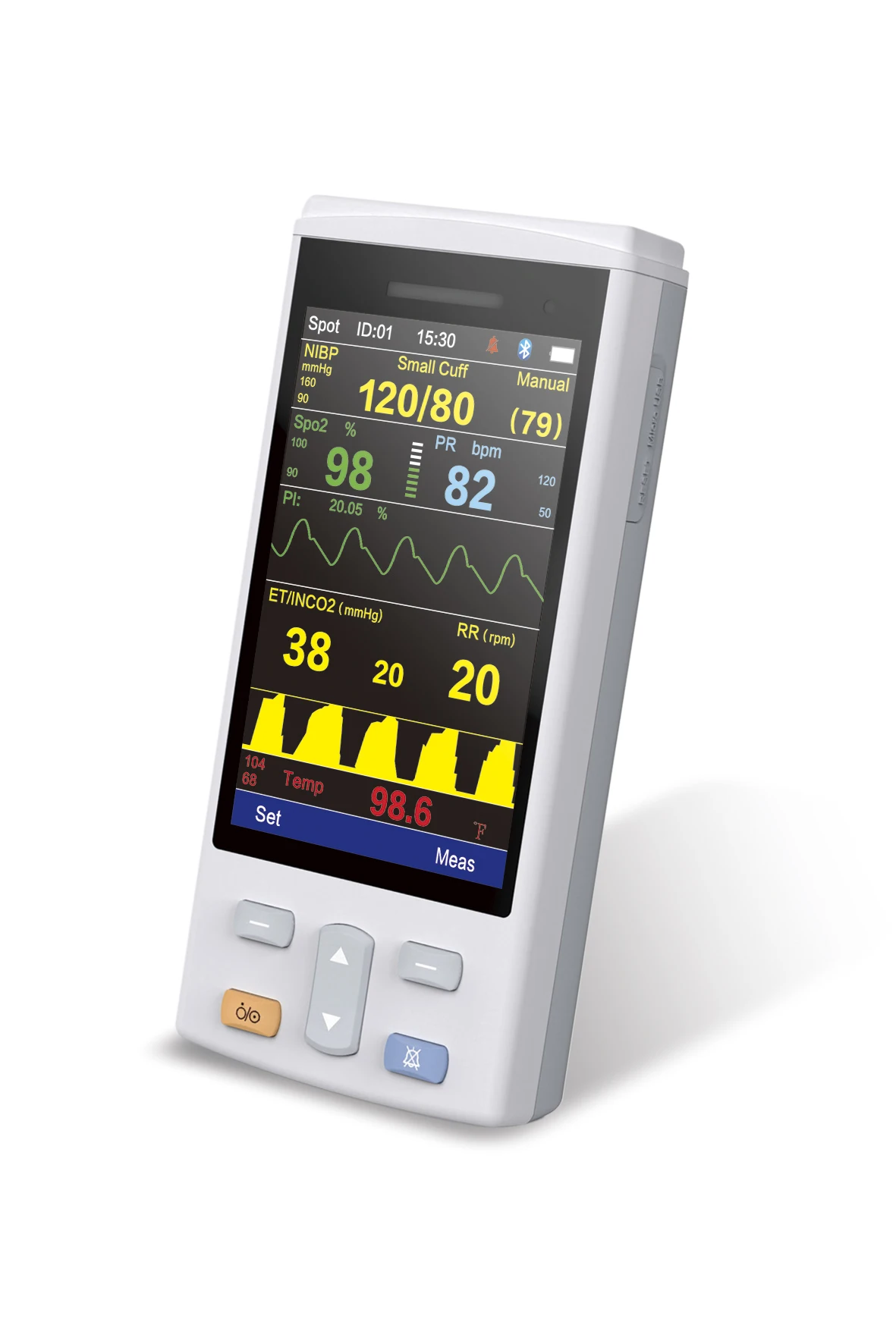 Imagem -02 - Pmsoeht 2023 Nova Clínica Mini Parâmetros Portátil Portátil Monitor de Etco2 Paciente Monitor Nibpetco2spo2temp