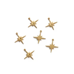 50pcs Raw Brass Earring Charms 13x12mm Mini Star Charm Pendant DIY Bracelet Earrings Supplies Charms For Jewelry Making Crafts