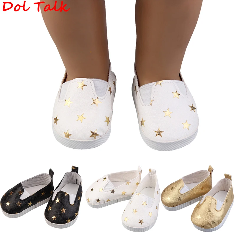 Canvas Cloth 7cm Shoes For 18 Inch American And 43cm New Born Baby Doll Shoes Clothes Accessories For Our generation Girl Dolls