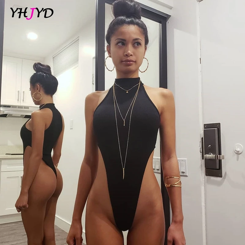 Damski golf Sexy body prążkowana dzianina Bodycon wysokie nogi ciała dla kobiet 2021 Summer Fashion Top bez rękawów dla kobiet