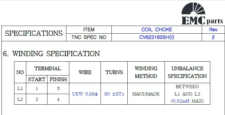 Original New 100% CV623160SH switching power common mode filter 16MH 2.3A common mode inductor with base common mode choke