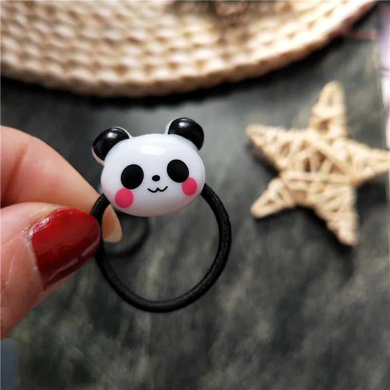 2PCS New Cute Panda BB Clips Cartoon Kids Hairpins Children Headwear Baby Clips Headdress Elastic Hair Bands Girls Accessories