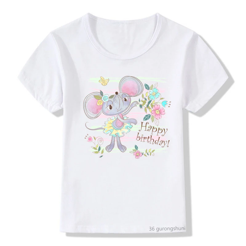 T-shirts Voor Jongens/Meisjes Grappige Vet Mouse Cartoon Print Kids Tshirt Harajuku Kawaii Meisjes T-shirt Zomer Casual Kids hemdje Tops