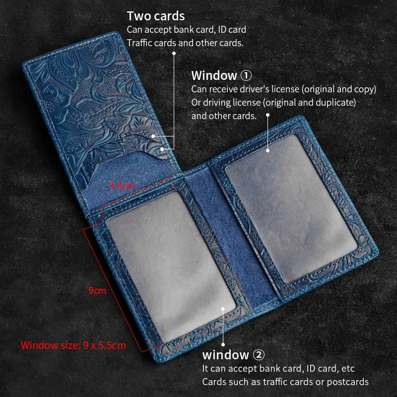Handmade Genuine Leather Business ID Card Holder For Men Slim Credit Card Case Small Driver License Pouch Male Card Wallet