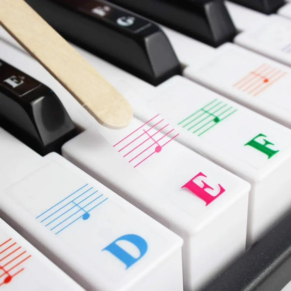 Transparent music decal notes piano keyboard stickers 49/61 or 88-key electronic piano piano spectrum sticker symbol