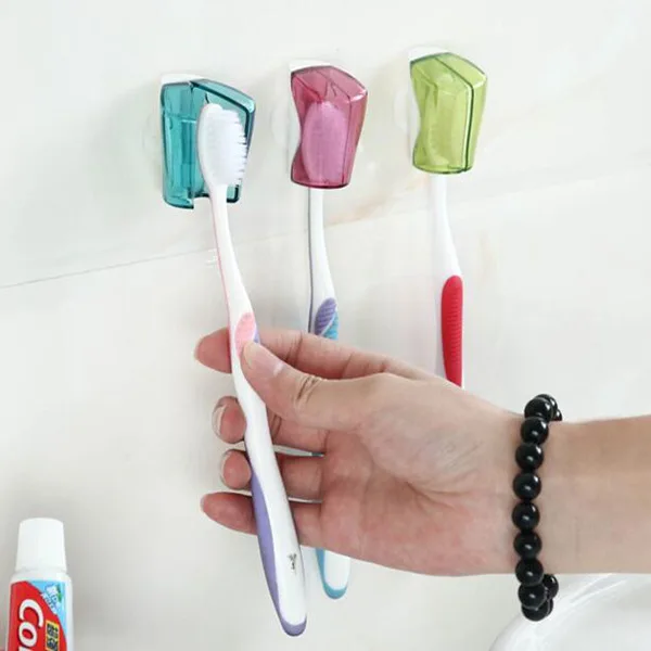

Creative suction cup toothbrush dust cover, suction cup family toothbrush holder 3 sets of opening and closing toothbrush sets