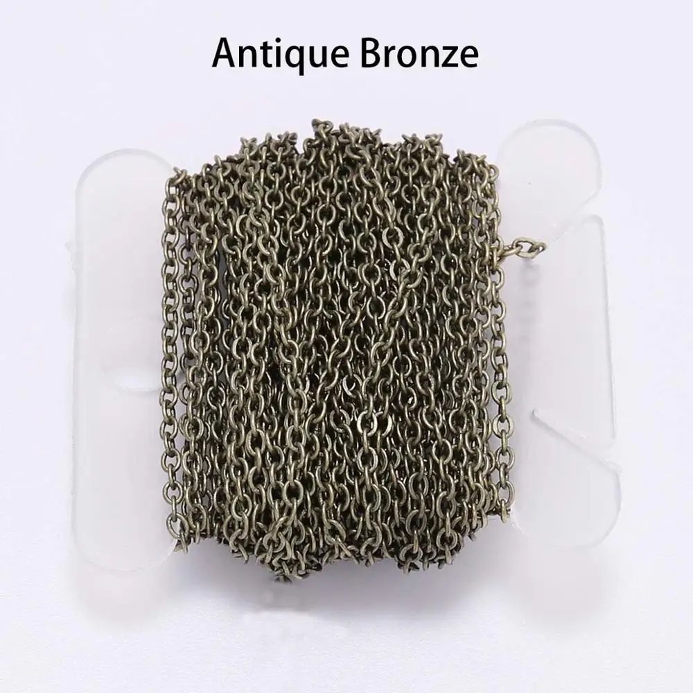 Copper Oval Link Necklace Chain, Gold Plated for DIY