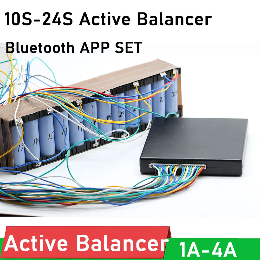 Transferência de energia ativa do equilíbrio do equalizador do app 10s-24s 4a inteligente com bluetooth 13s 14s 16s 20s bateria de lítio li-ion lifepo4 bms